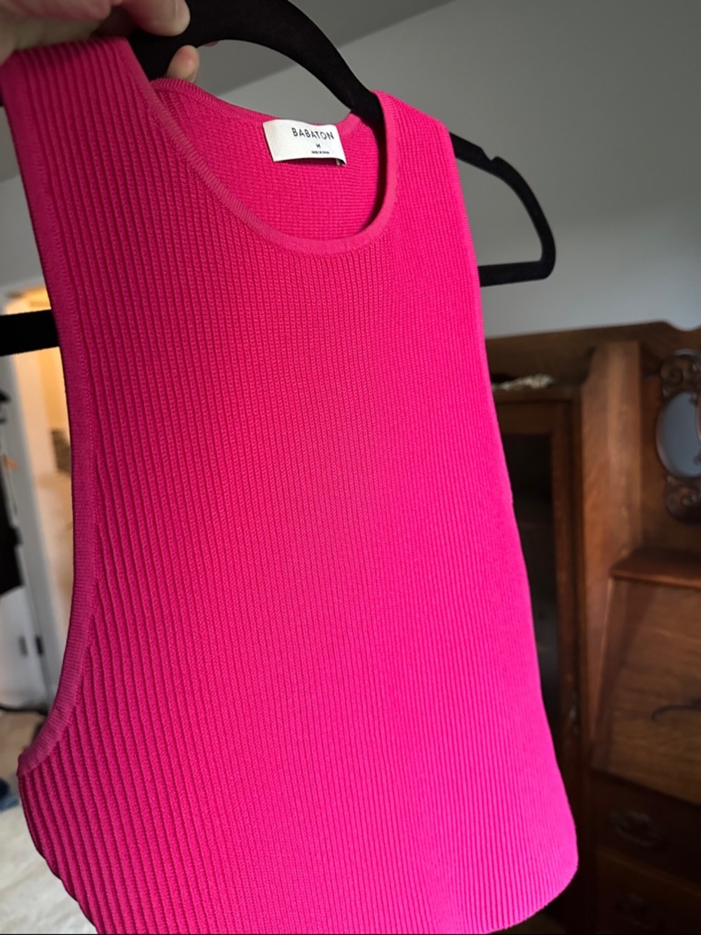 NWOT- Babaton Hot Pink Ribbed heavy knit Tank Top. Never worn.